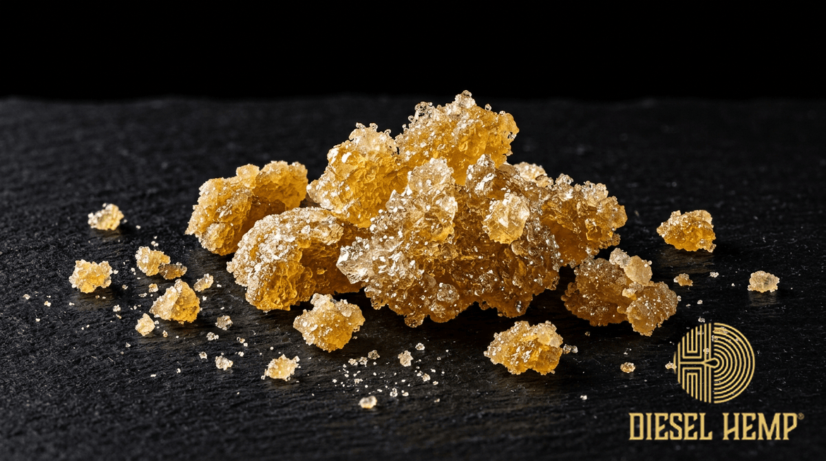 CBD Crumble — golden amber hemp crumble concentrate | Diesel Hemp