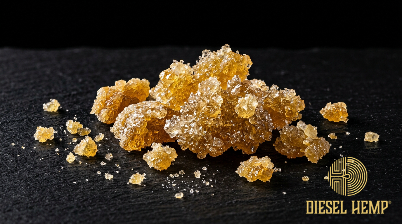 CBD Crumble — golden amber hemp crumble concentrate | Diesel Hemp