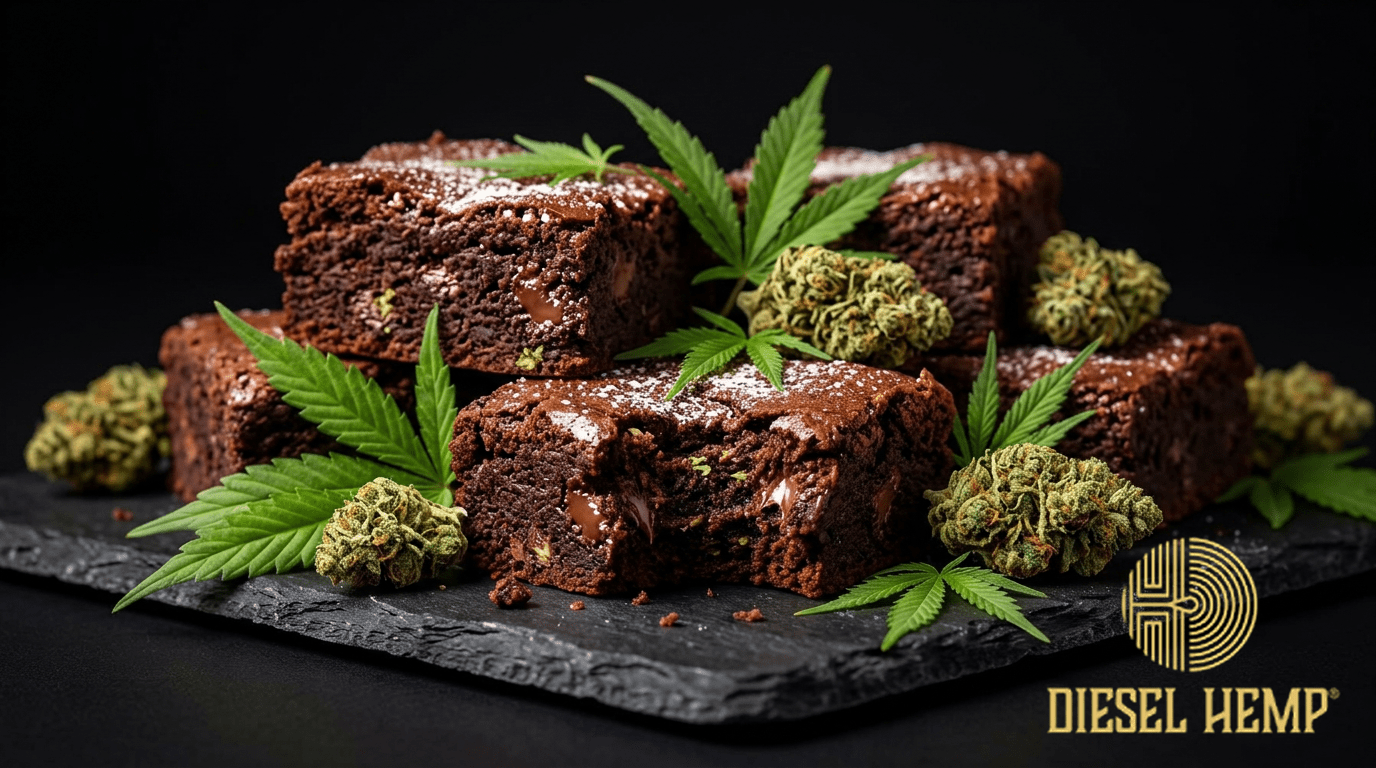 How to Make Weed Brownies — decadent fudgy cannabis-infused brownies with cannabis garnish | Diesel Hemp