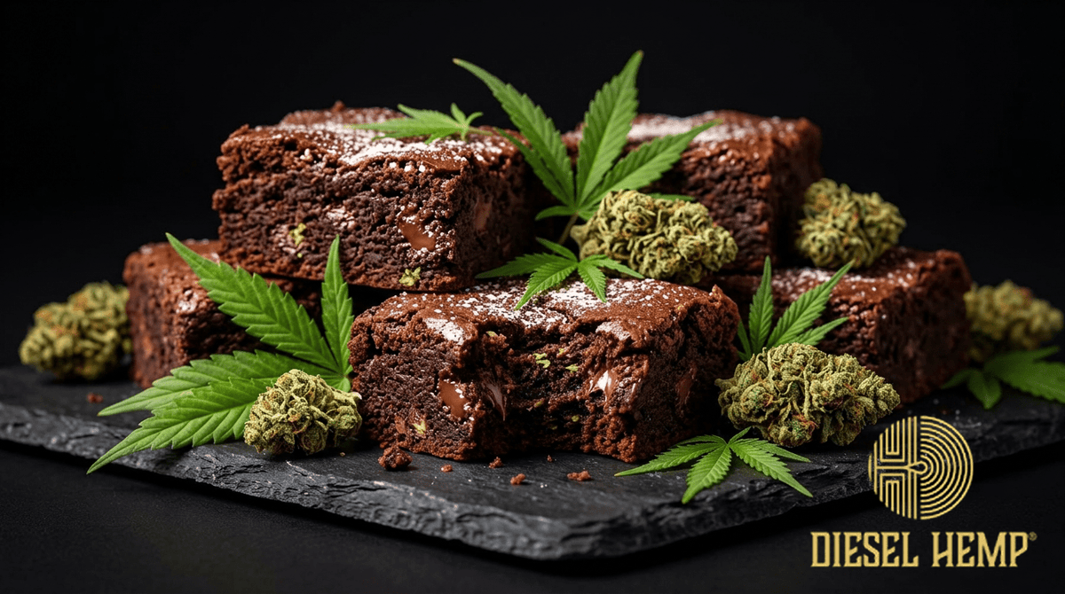 How to Make Weed Brownies — decadent fudgy cannabis-infused brownies with cannabis garnish | Diesel Hemp