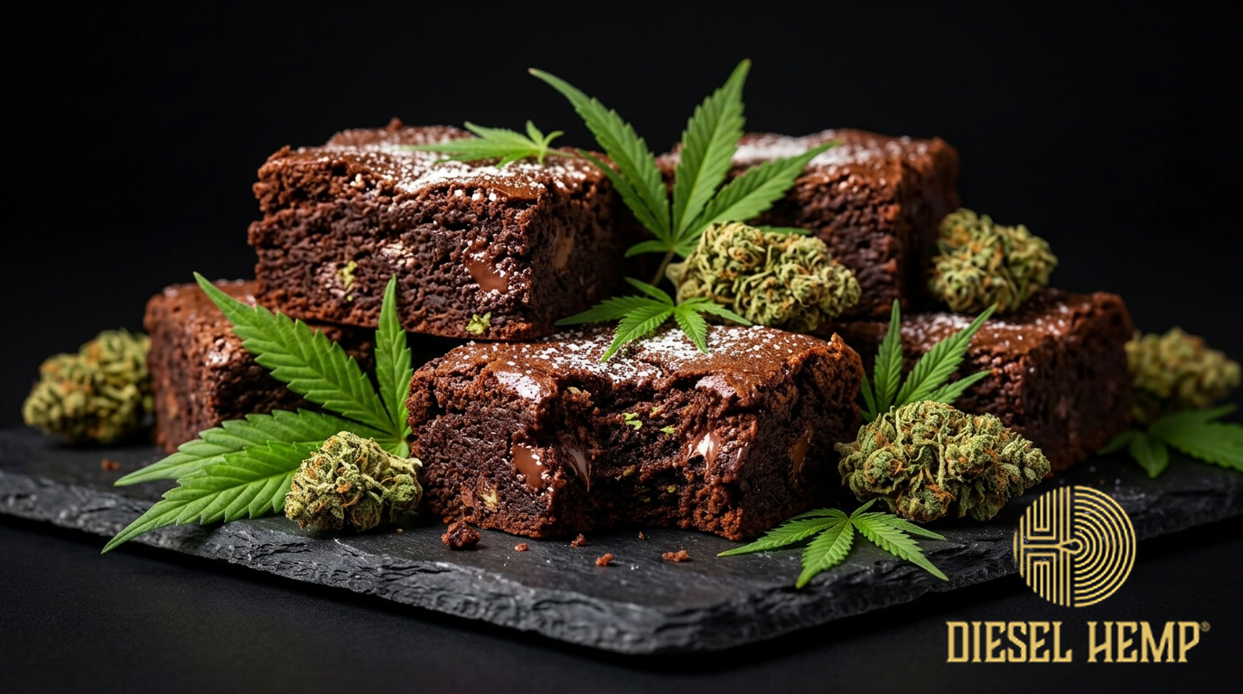 How to Make Weed Brownies — decadent fudgy cannabis-infused brownies with cannabis garnish | Diesel Hemp