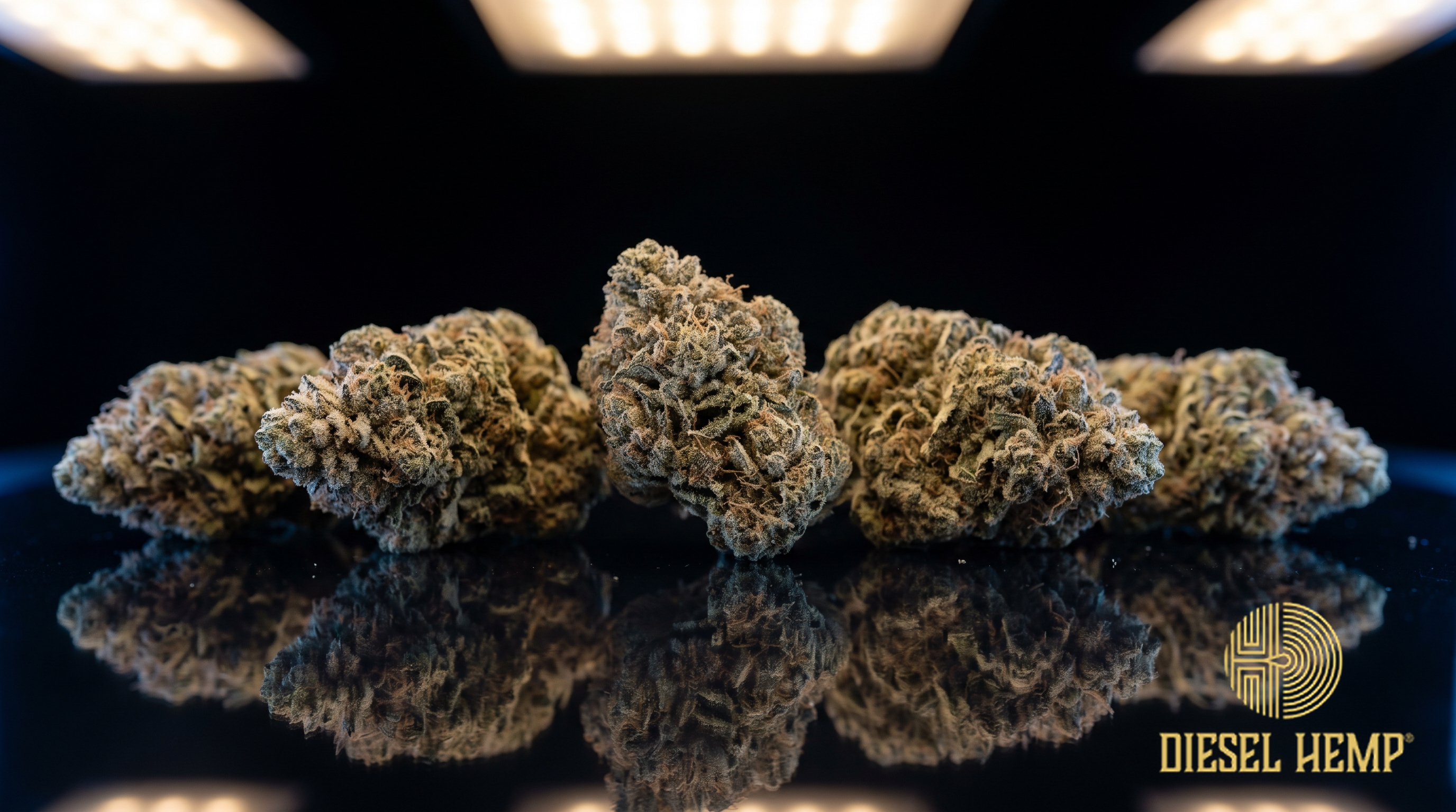 Peanut Butter Breath strain THCA flower bud macro - Diesel Hemp
