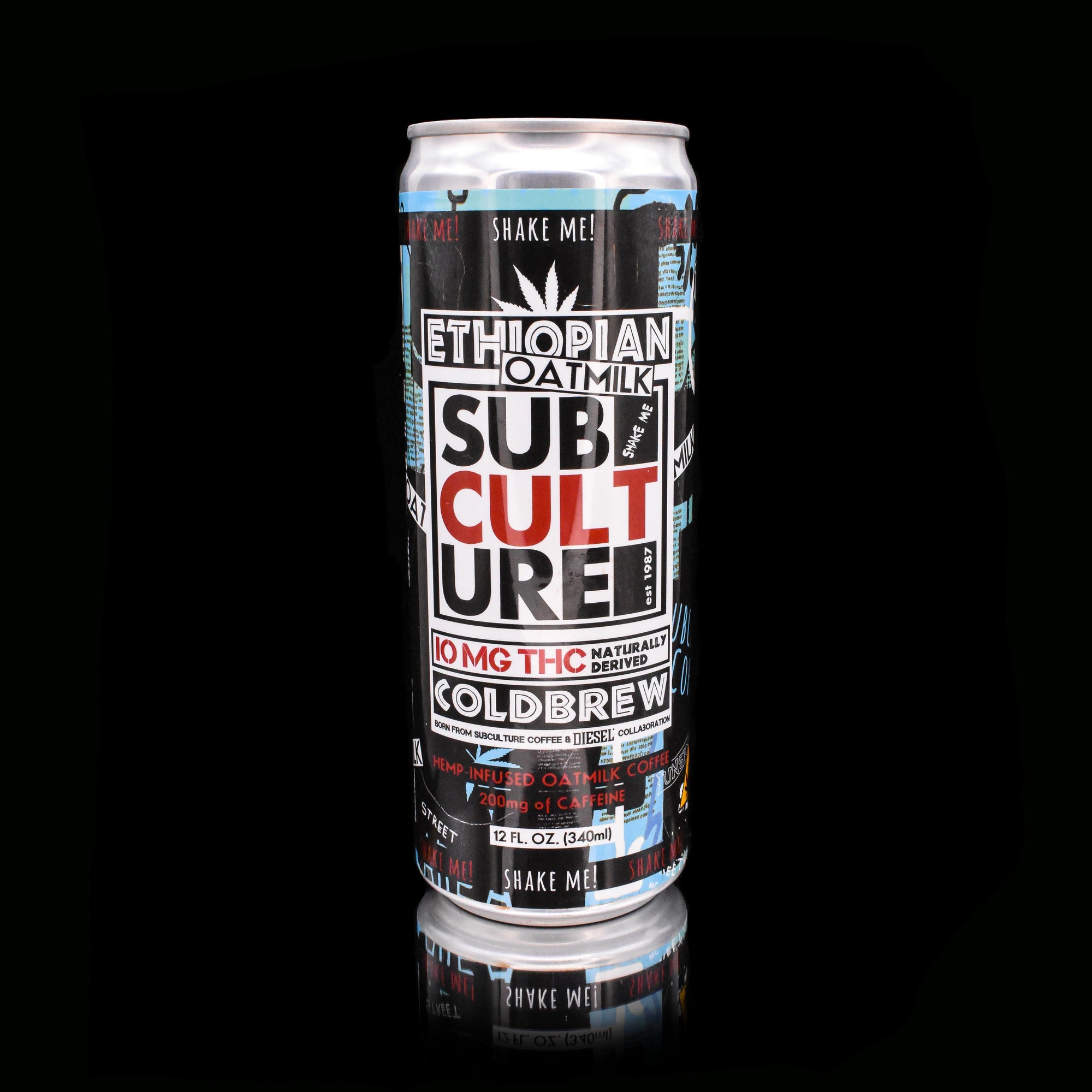 Subculture 10mg THC oat milk latte cold brew coffee can 12 pack
